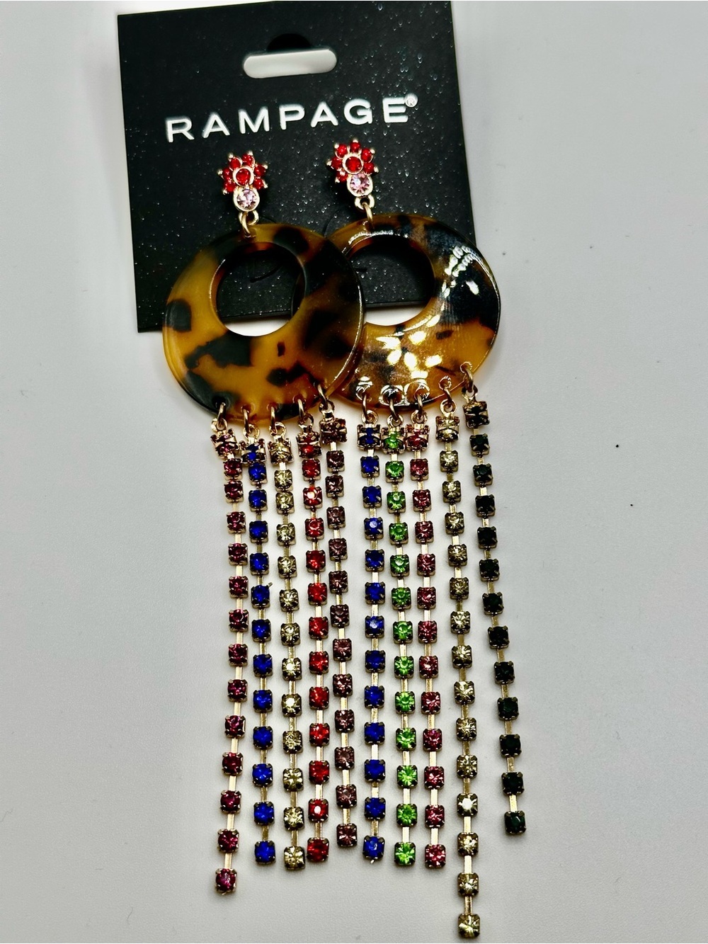 RAMPAGE Multi Colored Dangling Earrings Brand New